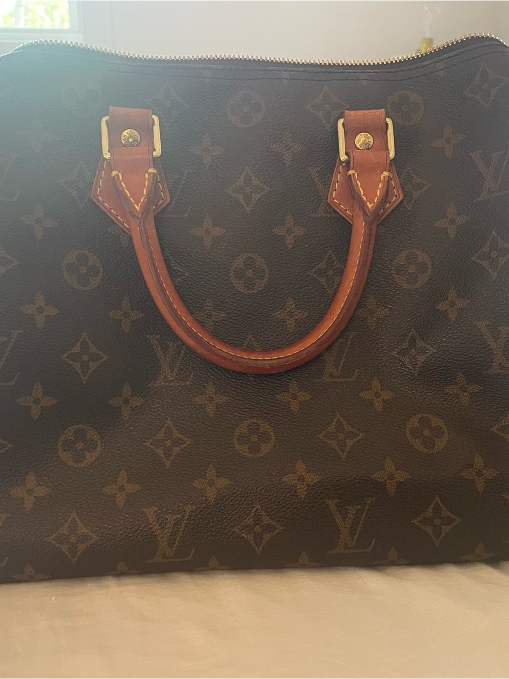 Louis Vuitton Monogram Canvas Brown Top-Handle Travel Bag Speedy 30